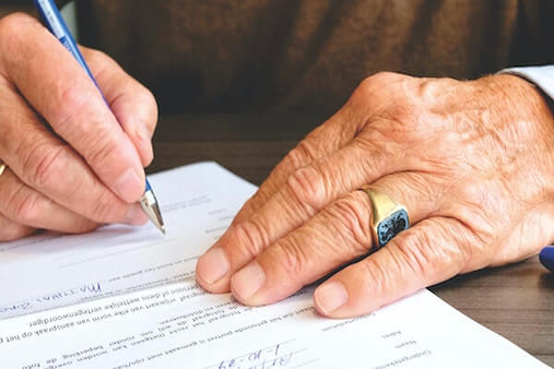 Person signing document