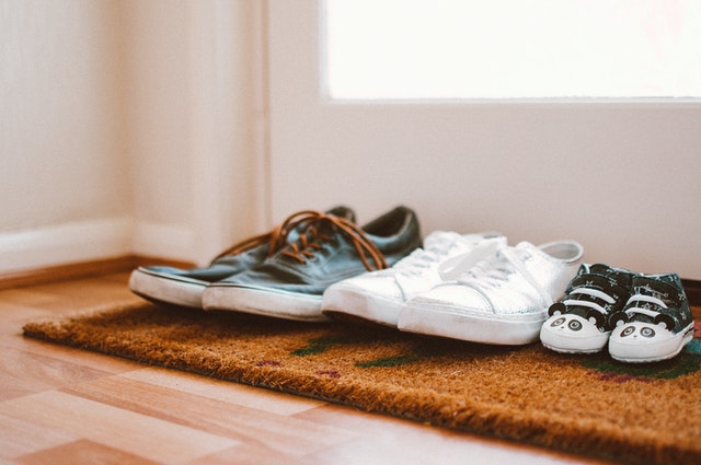 Line of family shoes
